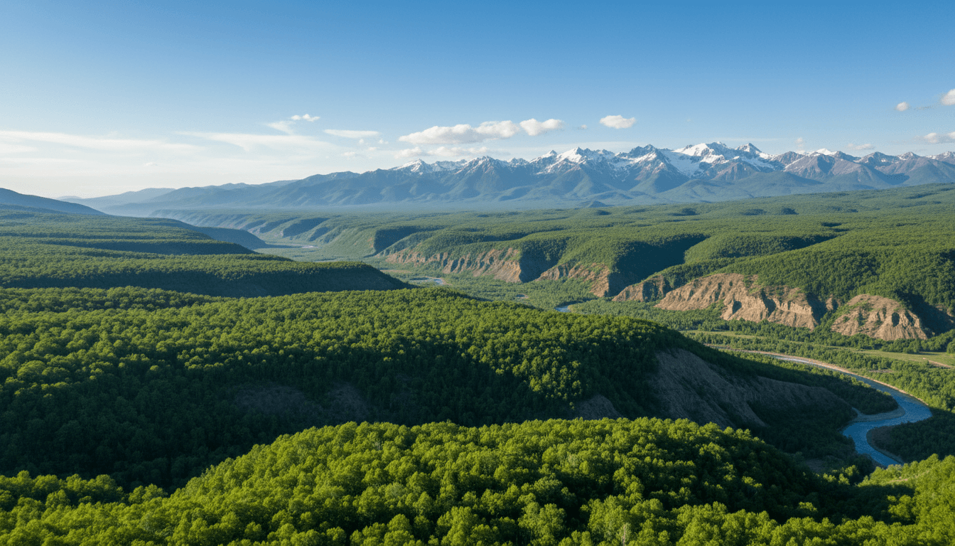 Lush landscape with the Andes in the distance