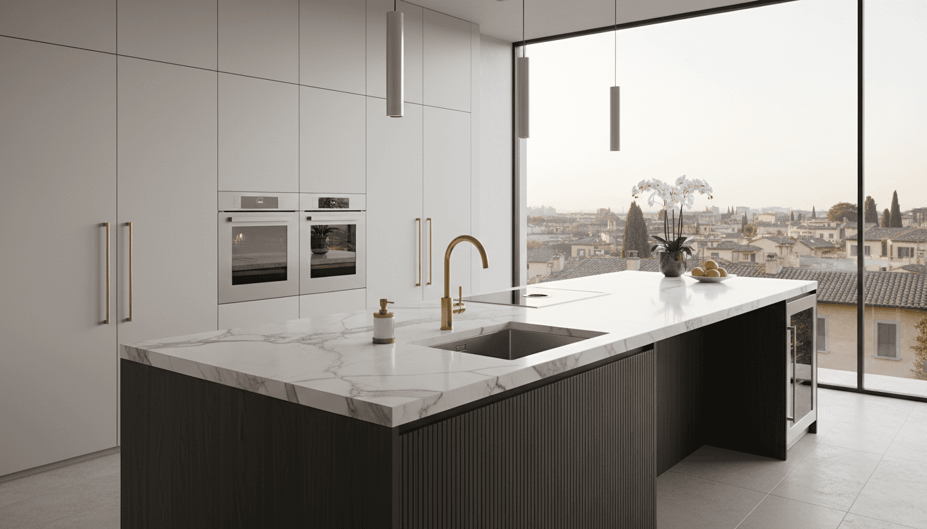 Marble finishes and Italian fixtures in El Poblado condo