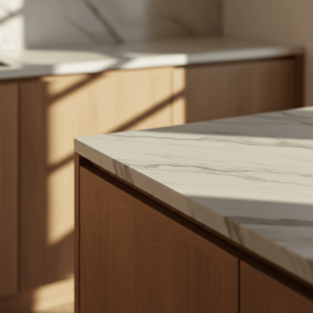 Close-up of luxury property detail showing premium materials and craftsmanship